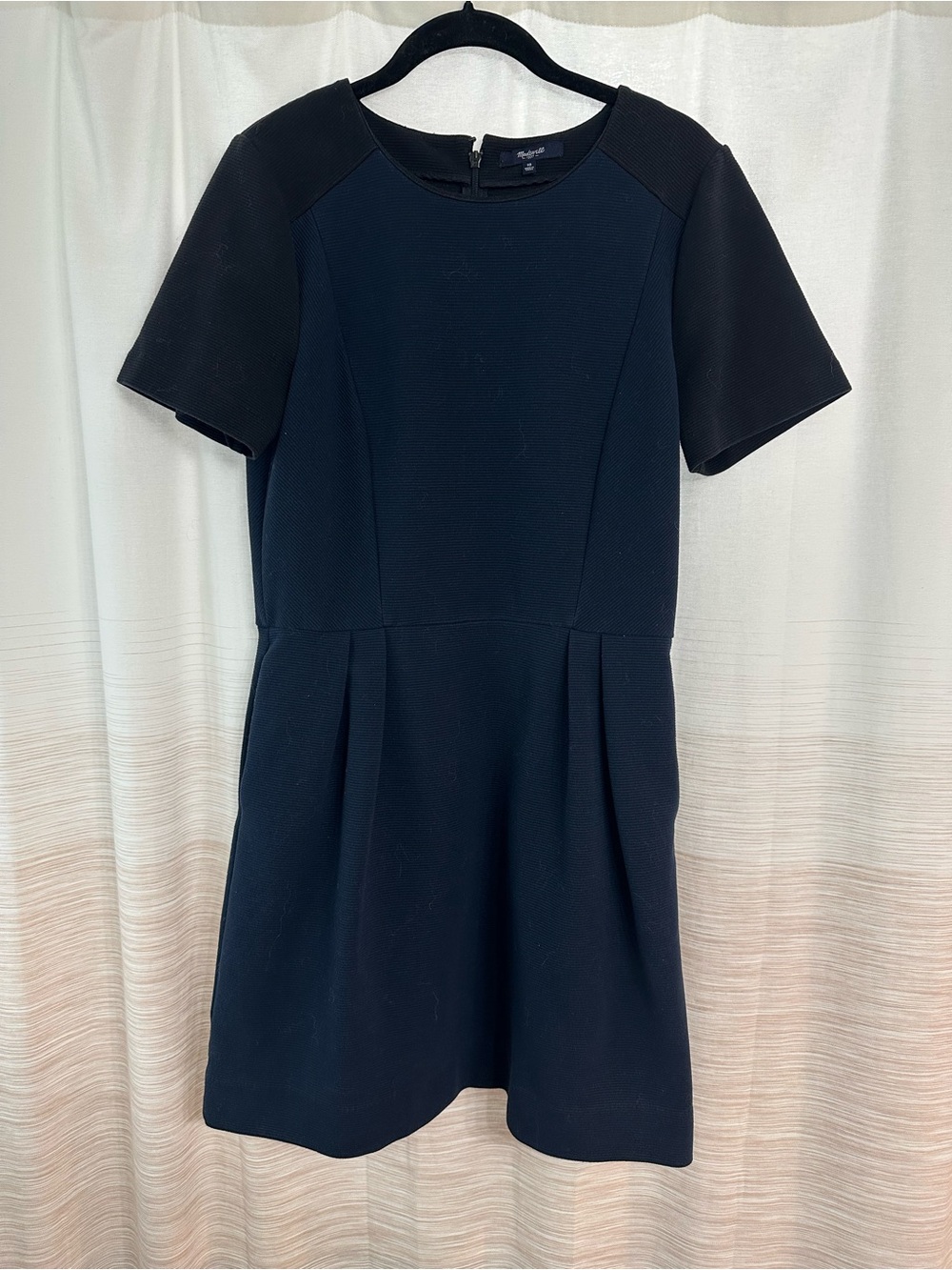 Madewell Colorblock Short-Sleeve Navy Work Dress Size 10